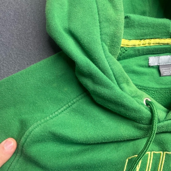 Nike Center Spellout Embroidered Hoodie Sweatshirt Mens L 90s Y2K Vintage 1337 - Picture 5 of 9